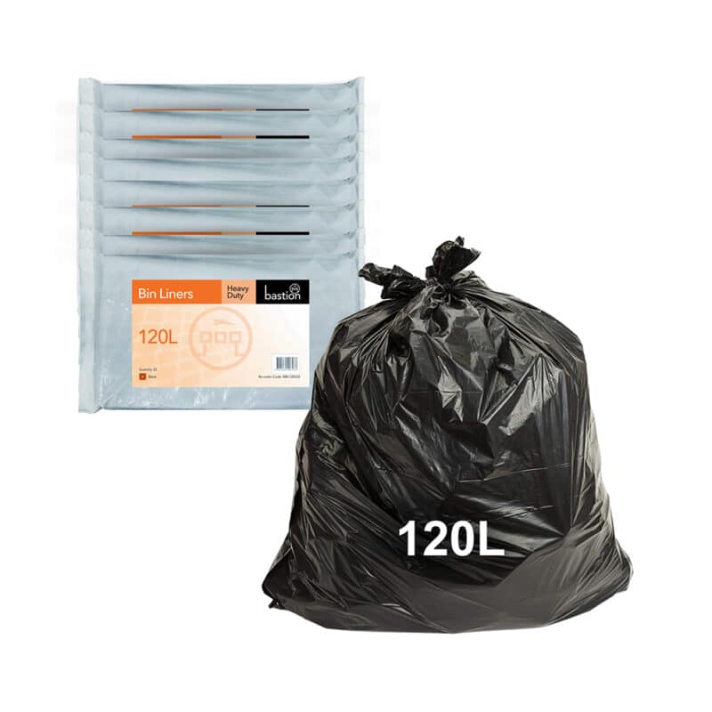 Bastion 120L Heavy Duty Bin Liners Black