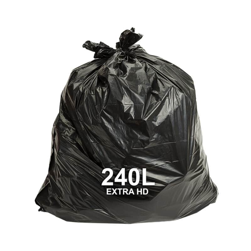 TIDDOX 240L Extra Heavy Duty Bin Liners Black