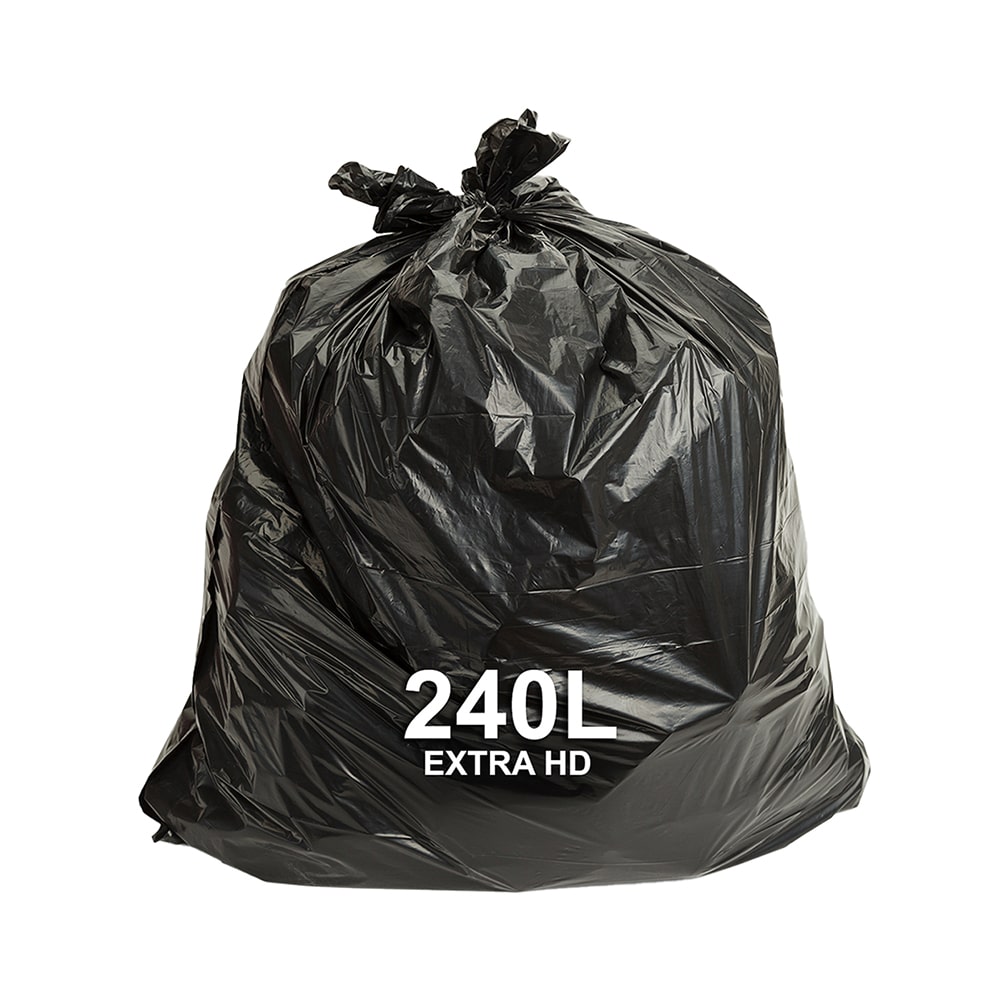 TIDDOX 240L Extra Heavy Duty Bin Liners Black