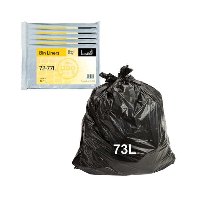 Bastion 73L Heavy Duty Bin Liners Black