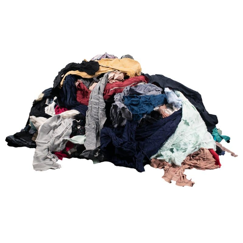 Pile of coloured mixed cotton rags