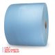 Jumbo paper towel 3Ply Blue roll stacked on its side on a white background.