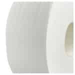 A close up of a roll of a roll of white toilet paper