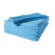 Blue microfiber cloth with a slightly tilted top, presented against a pristine white background.