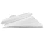 Compact pile of wipes with the uppermost wipe folded upward, set against a white background.