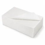 Stack of white omniwipes. on a white background.