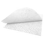 White-patterned sheets on a white background with the top sheet curved upward