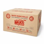 White Rhino Rolls in the carton on a white background