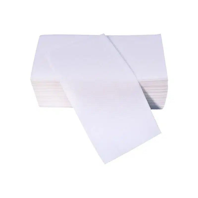 stack of aged care wipes on a white background