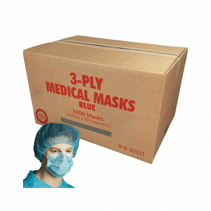 TIDDOX Carton of Blue Disposable Face masks