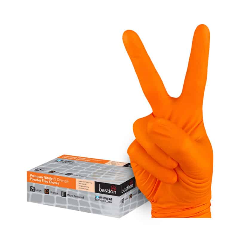 TIDDOX Bastion Nitrile Gloves Heavy Duty Orange