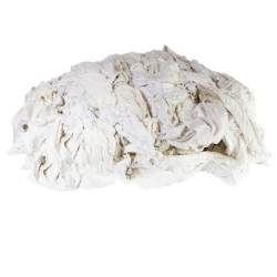 White bundle of white t-shirt rags with a white setting