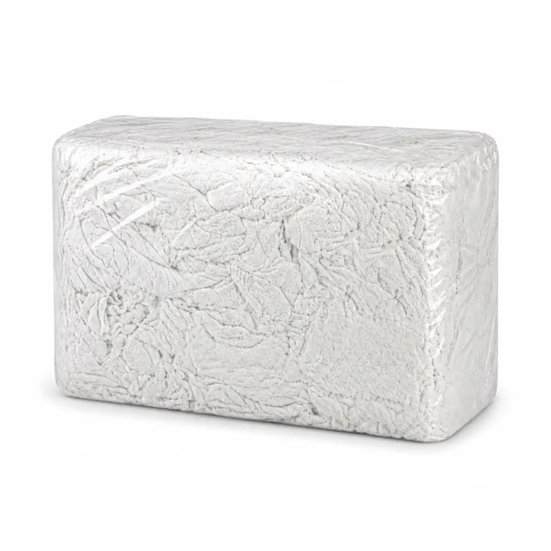 Bundle of White Towel Rags on a plain white background