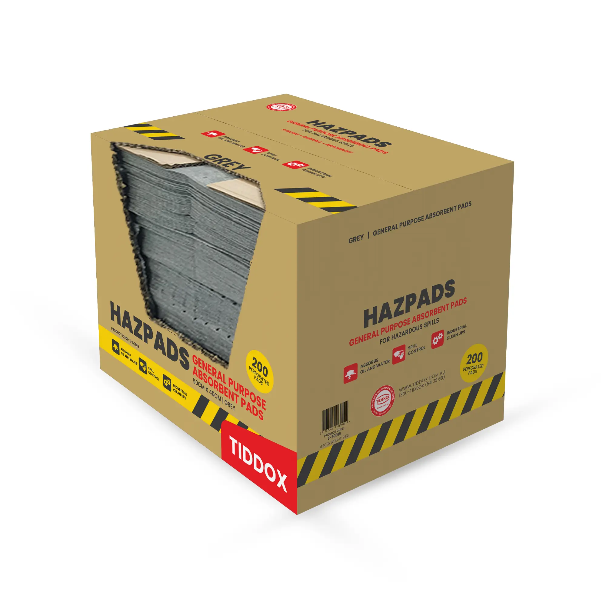 TIDDOX Hazpads are highly absorbent pads for floor spills and hazardous cleanups.