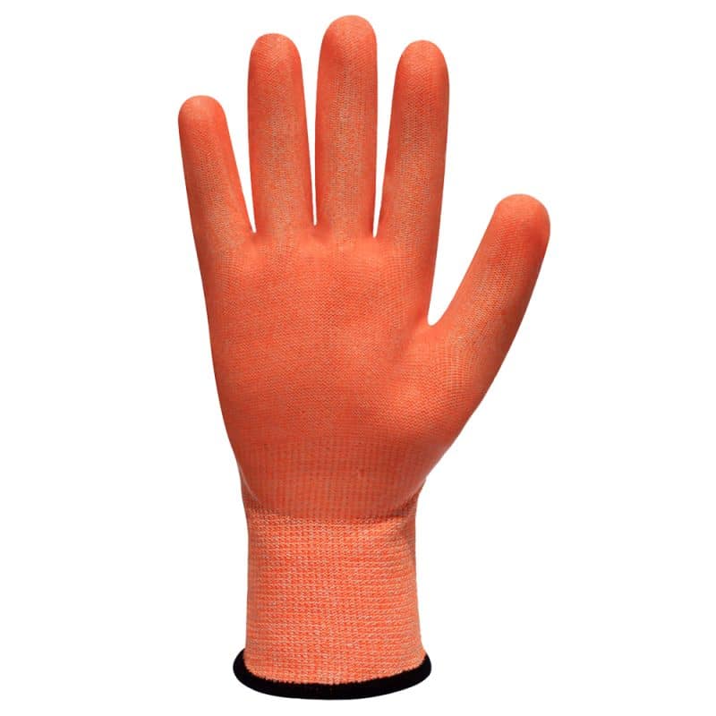 High visibility orange glove front