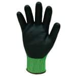 Green high visibility cut glove front