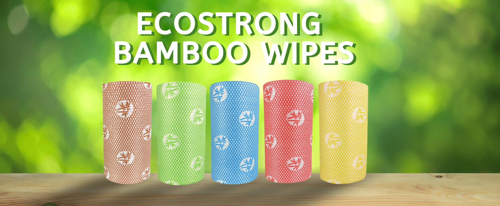 EcoStrong Bamboo Wipes on table