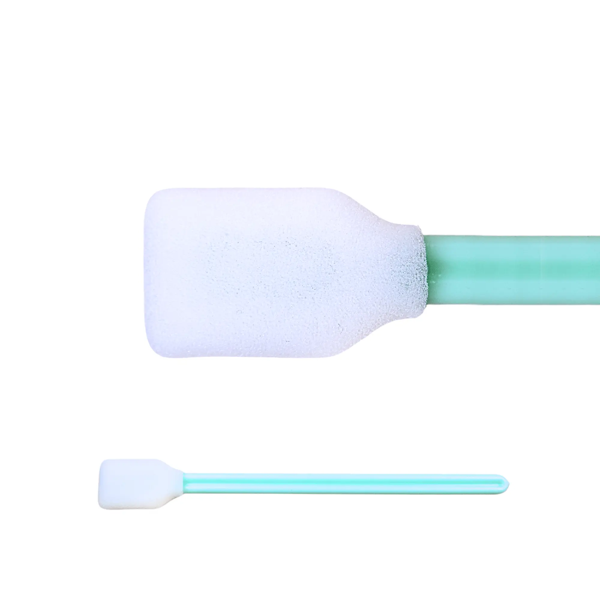 Image of 2 foam swabs. On image zoomed in and the other showing the whole foam swab on a white background