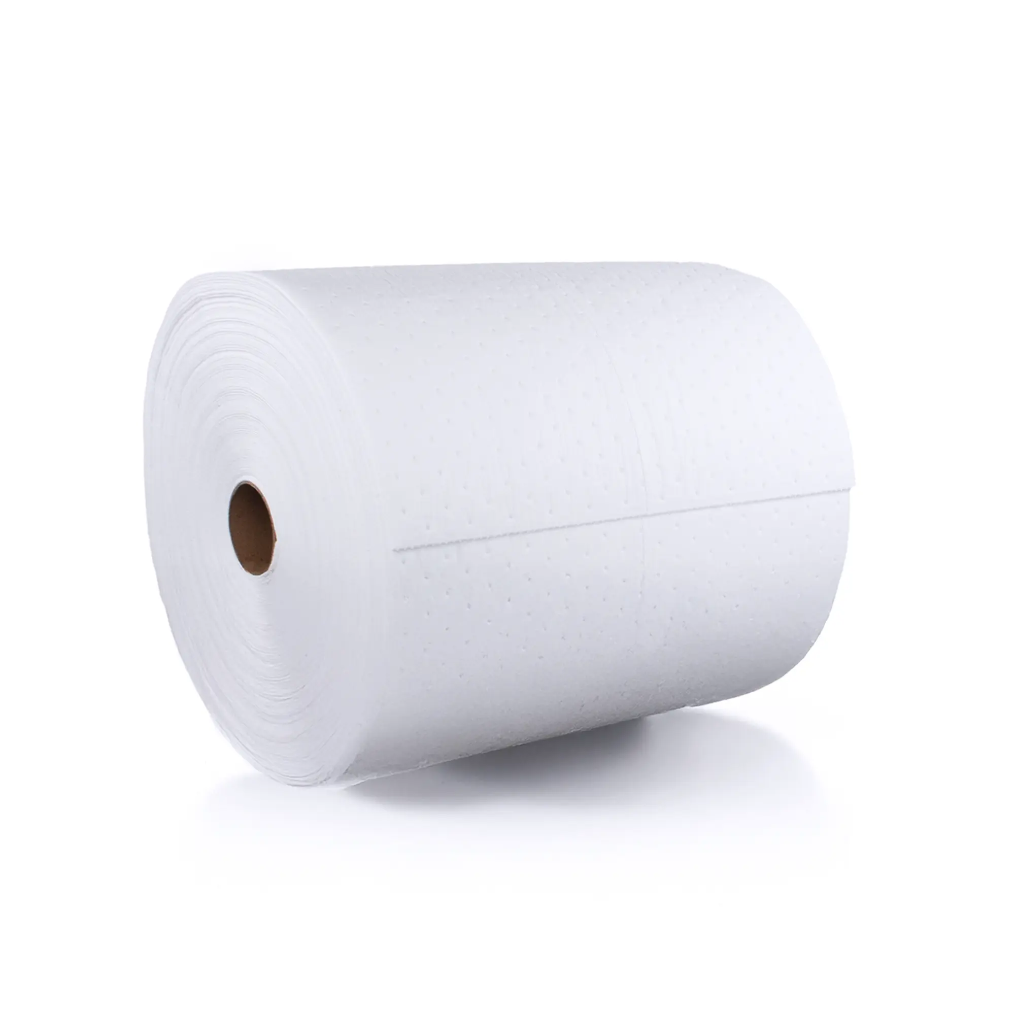 Fuel absorbent pads on a roll for absorbing fuel and oil spills