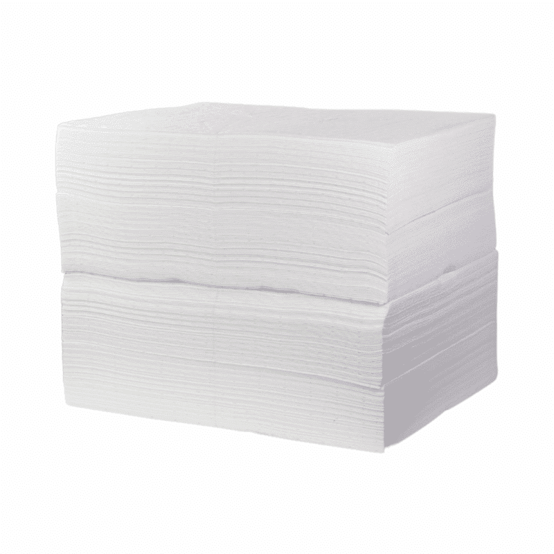 Stack of absorbent pads on a white background
