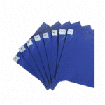A number of blue sticky mats fanned out