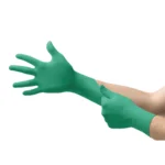 Ansell TouchNTuff 92-605 Long Cuff Nitrile Gloves | Green | 100 pcs - Image 2
