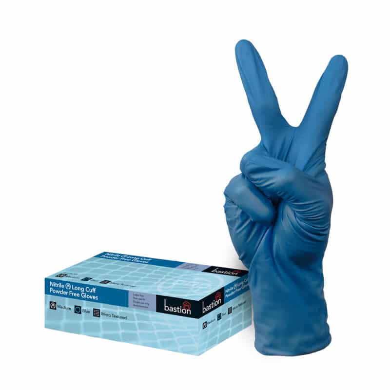 TIDDOX Bastion Long Cuff Nitrile Gloves Heavy Duty Blue