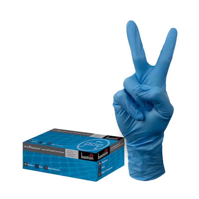 TIDDOX Bastion Long Cuff Nitrile Gloves SuperTouch Blue
