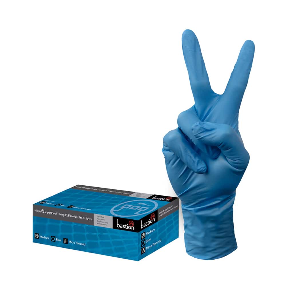 TIDDOX Bastion Long Cuff Nitrile Gloves SuperTouch Blue