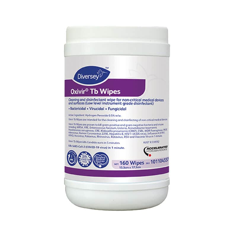 Diversey Oxivir TB Wipes hospital grade can on a white background