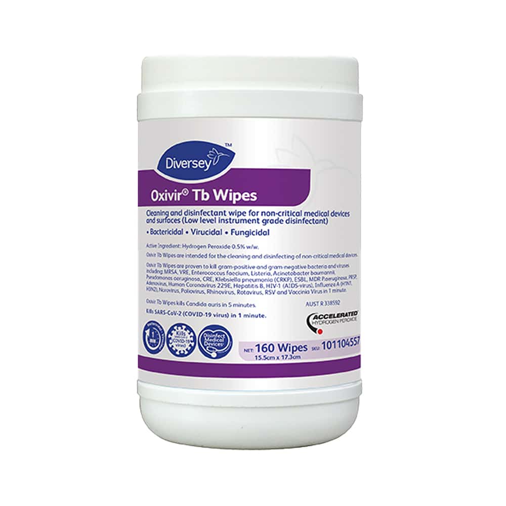 Diversey Oxivir TB Wipes hospital grade can on a white background