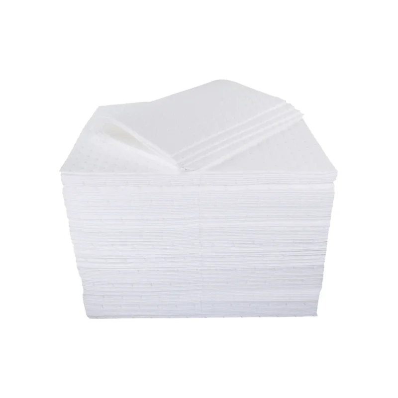 stack of White Oil and Fuel HazPads with a folded sheet on top. All on a white background.