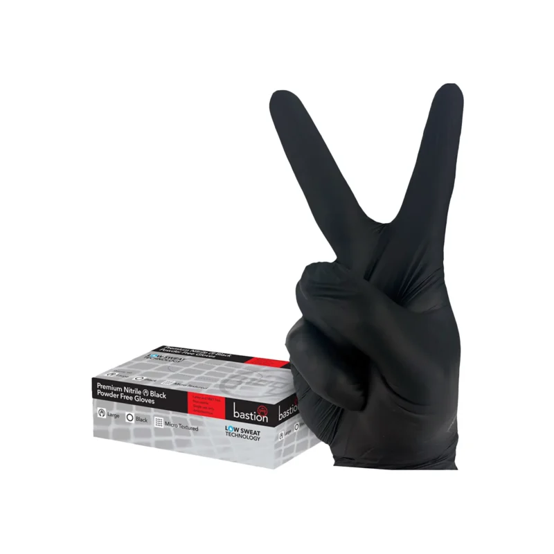 TIDDOX Bastion Nitrile Gloves Heavy Duty Black