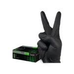 Bastion UltraTough Nitrile Gloves Box with hand wearing glove