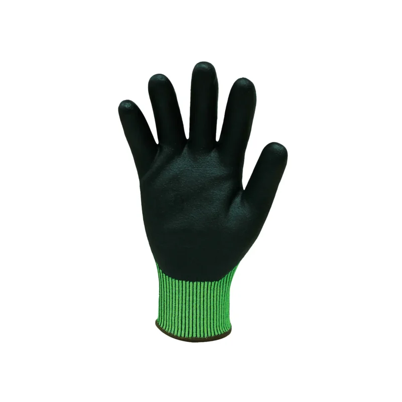 Palm Side of the TIDDOX Bastion High Viz Cut 5 Green Gloves-2