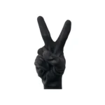 TIDDOX Milan Nylon Nitrile Coated Gloves Black on hand showing peace sign