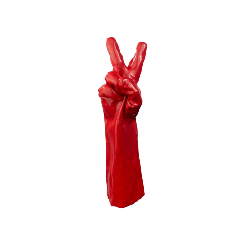 Bastion Chemical Resistant Gloves on hand showing peace sign