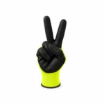 Monaco Hi Vis Gloves holding a peace sign on the internet