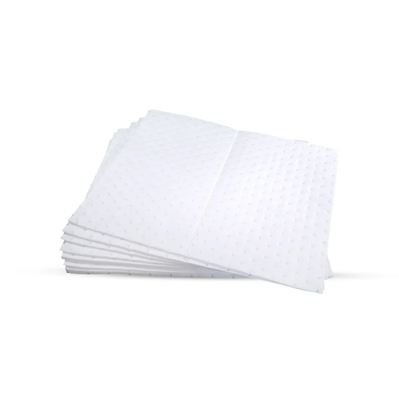 Stack of white Heavy Duty Oil Absorbent Pads