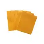 five orange absorbent pads on a white background