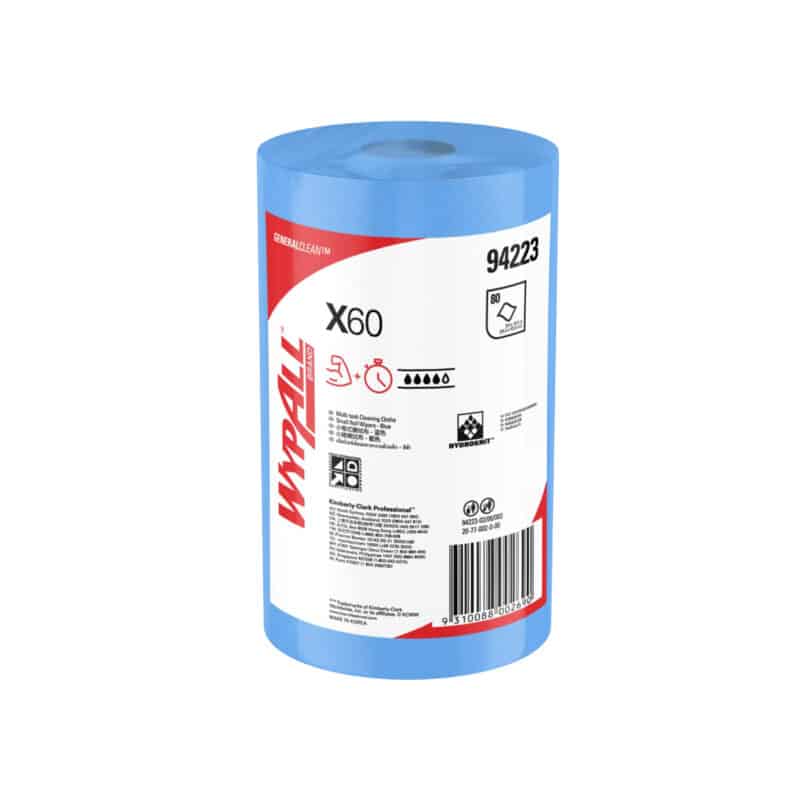 WYPALL X60 Small Roll Wipes Blue